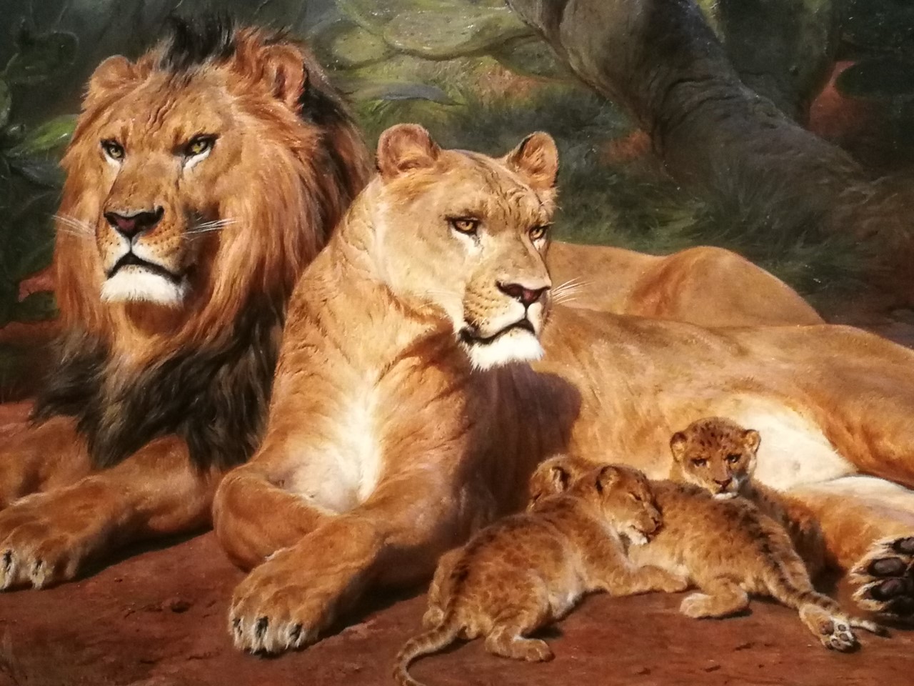 Семья львов рисунок